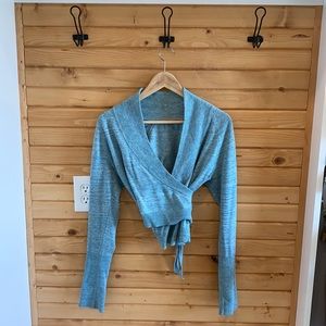 Athleta Cropped Wrap Dancer Sweater